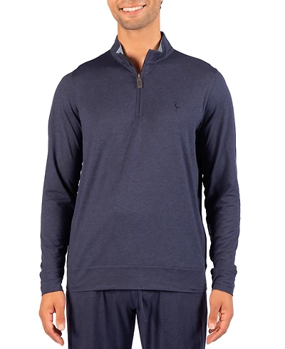 TailorByrd Men's Brushed Melange Quarter Zip Sweater