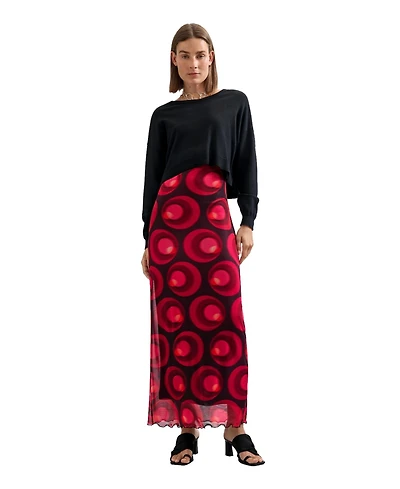 Desigual Women's 2-in-1 Spaghetti-Strap Midi Knit Dress