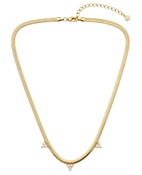 And Now This Cubic Zirconia Flat Herringbone Chain Necklace