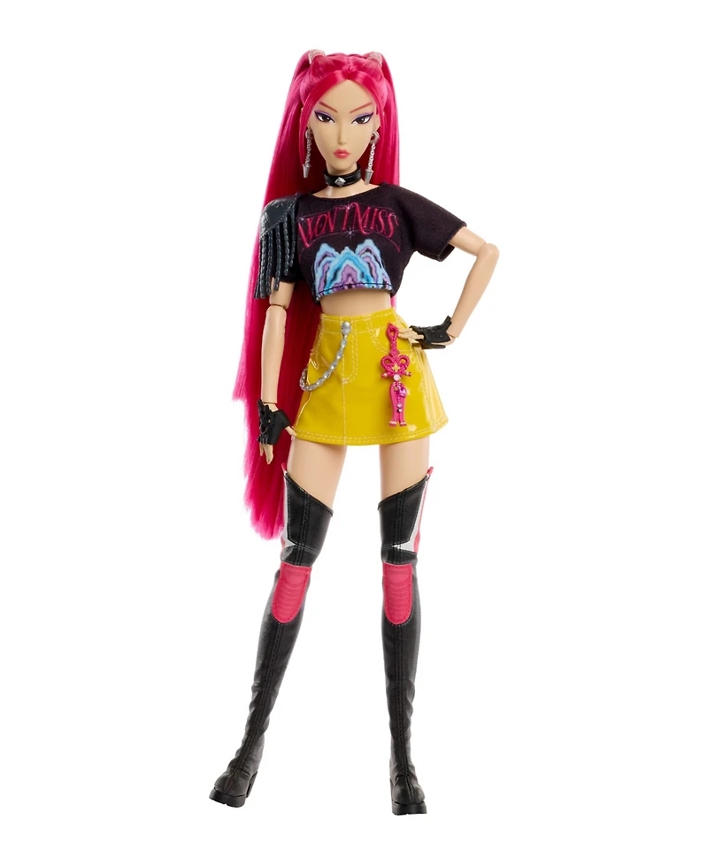 Kpop Demon Hunters Huntrx Mira 12.75" Fashion Doll with 11 Posable Joints and Curved Moon Sword, Ages 4+