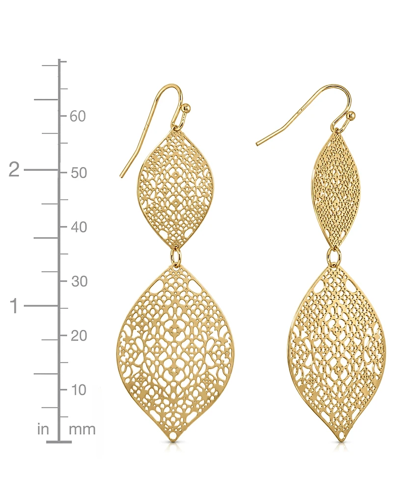 Essentials Filigree Double Drop Earrings in Gold-Plate