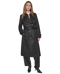 Dkny Women's Quilted Hooded Trench Coat