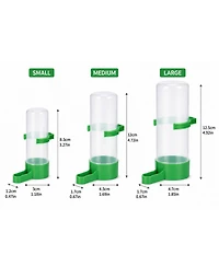 ProMounts 9-Pack Automatic Bird Feeder and Water Dispenser Set - 3 Small, 3 Medium and 3 Large Gravity Feed Cage Cups for Small Birds