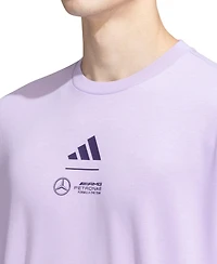 Adidas Men's Purple Mercedes-amg Petronas F1 Team Premium Woven T-Shirt