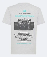 Adidas Big Boys and Girls Gray Mercedes-amg Petronas F1 Team Graphic T-Shirt