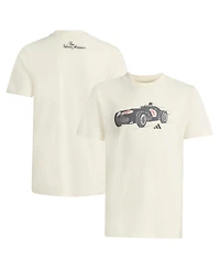 Adidas Big Boys and Girls White Mercedes-amg Petronas F1 Team Silver Arrows Retro Car T-Shirt