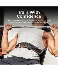 Sunny Health and Fitness Heavy-Duty 6" Leather Weightlifting Belt for Squats, Deadlifts, Powerlifting & Strength Training