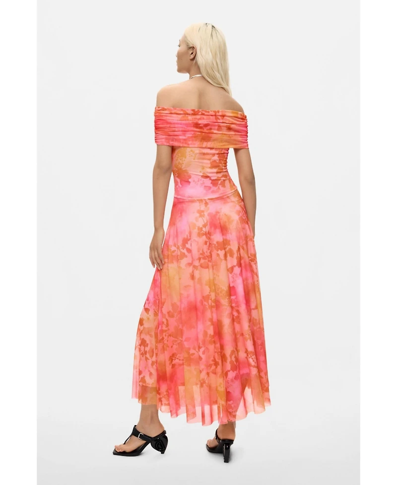 Desigual Women's Floral Long Mesh Dress