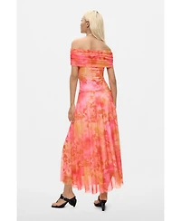 Desigual Women's Floral Long Mesh Dress