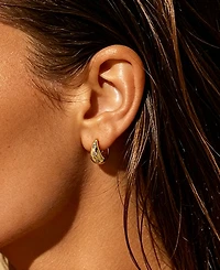 Unwritten Cubic Zirconia Gold-Plated Trio Hoop Earring Set