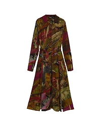 Desigual Women's Long-Sleeve Belted Midi Dress