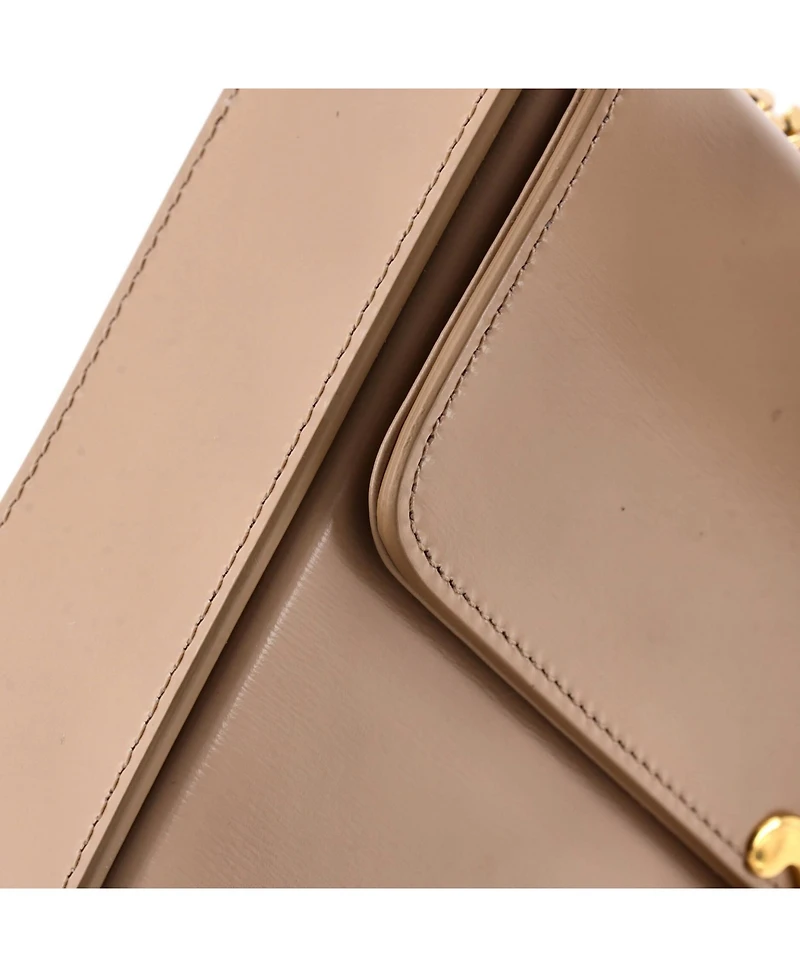 Pre-Owned Celine Triomphe Box Chain Shoulder Bag Leather
