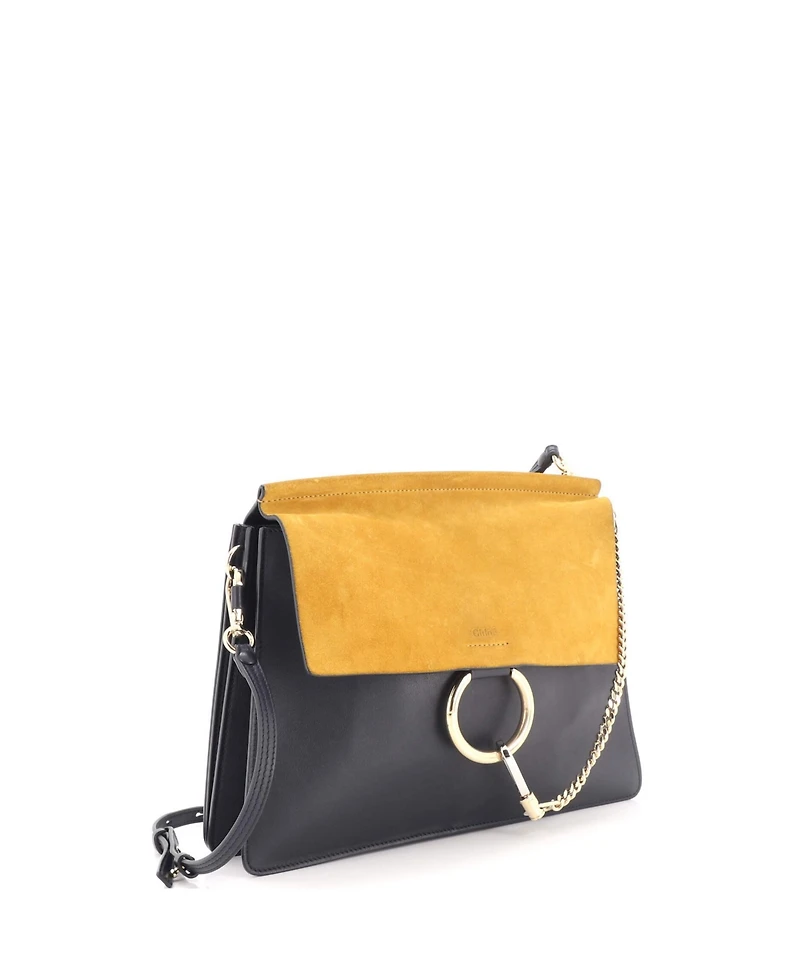 Pre-Owned Chloe Medium Faye Shoulder Bag Leather and Suede