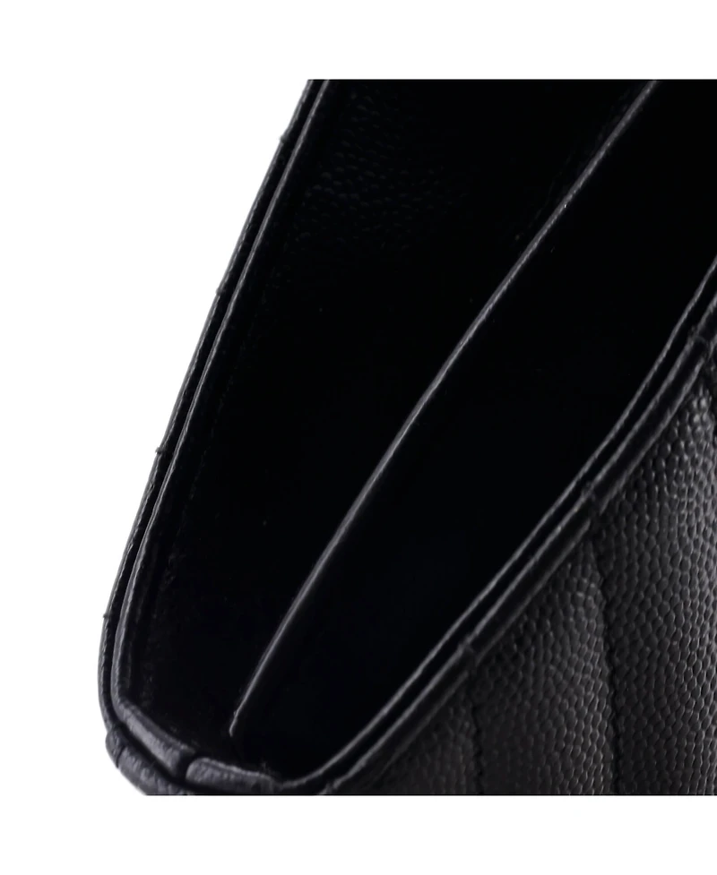 Pre-Owned Saint Laurent Medium Classic Monogram Wallet on Chain Matelasse Chevron Leather