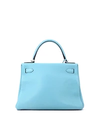 Pre-Owned HERMES Kelly Handbag Clemence with Palladium Hardware