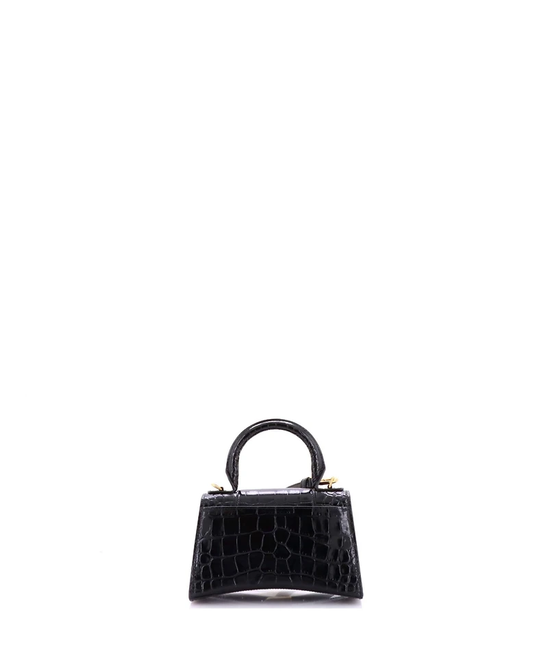 Pre-Owned Balenciaga Xs Hourglass Top Handle Bag Embossed Leather