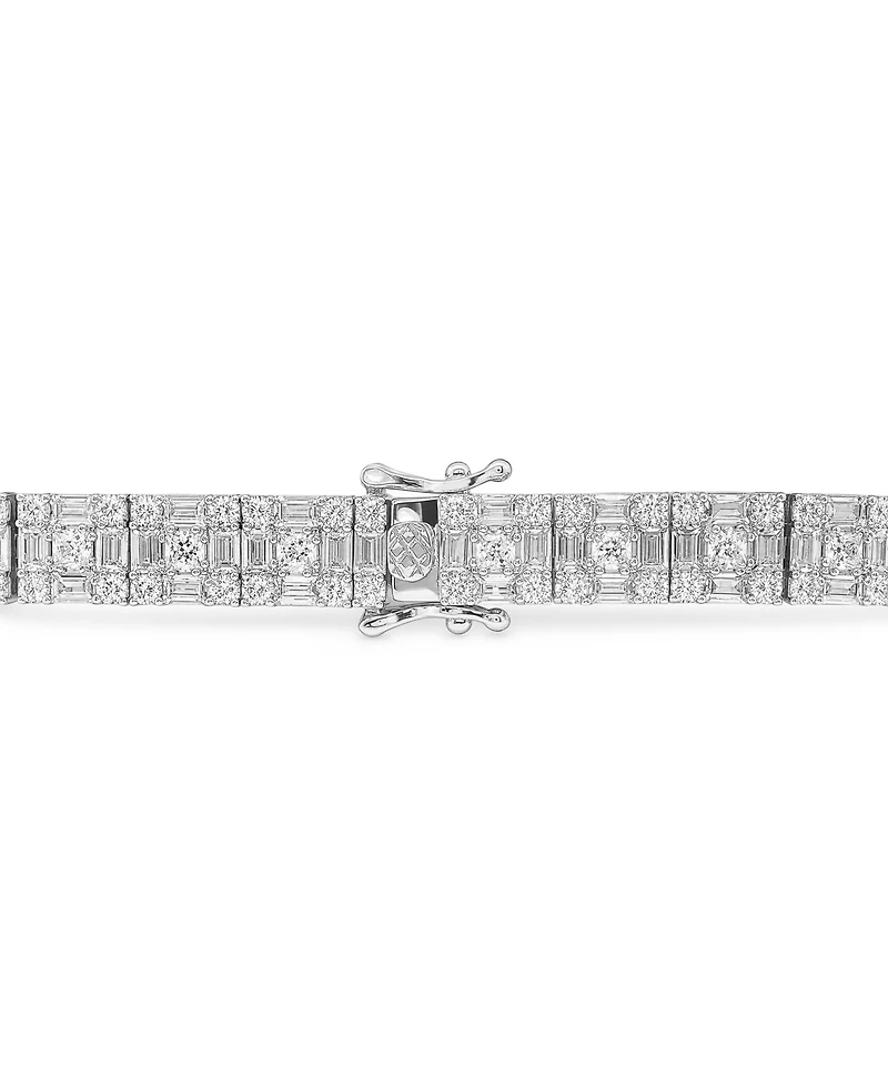 Macy's Fine Silver-Plated Pave Box Tennis Bracelet