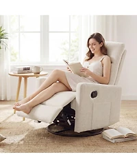Slickblue 360° Swivel Rocking Recliner Chair for Nursery with Cushioned Back Support
