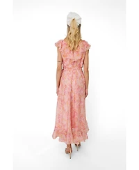 Cras Women's Landon Floral-Print Wrap Ruffle Midi Dress