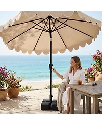 Sugift 10 Feet Patio Umbrella with Weighted Base and 2 Sandbags