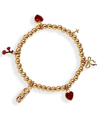 Alex and Ani There Cannoli Be You' Bow and Heart Beaded Charm Stretch Bracelet