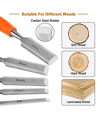 Xdovet Wood Chisel Set Steel Hammer End 5pieces
