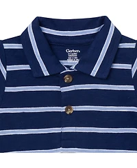 Gerber Baby Boys'(0-3 M to 18 ) Polo Bodysuit, Stripes