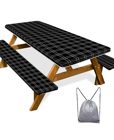 Piscifun Waterproof Windproof Picnic Table and Bench Cover Set with Storage Bag