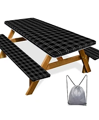 Piscifun Waterproof Windproof Picnic Table and Bench Cover Set with Storage Bag