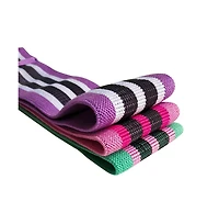 Sevorley 3-Piece Fabric Resistance Bands Set with Carry Bag for Fitness, Yoga, Strength Training