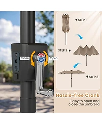 Sugift 13 Ft Double-Sided Patio Umbrella with Color-Changing Flowing Solar Led Lights