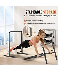 Sugift Heavy Duty Dip Bars 440 lbs Capacity Adjustable Height Parallel Bars for Strength Training