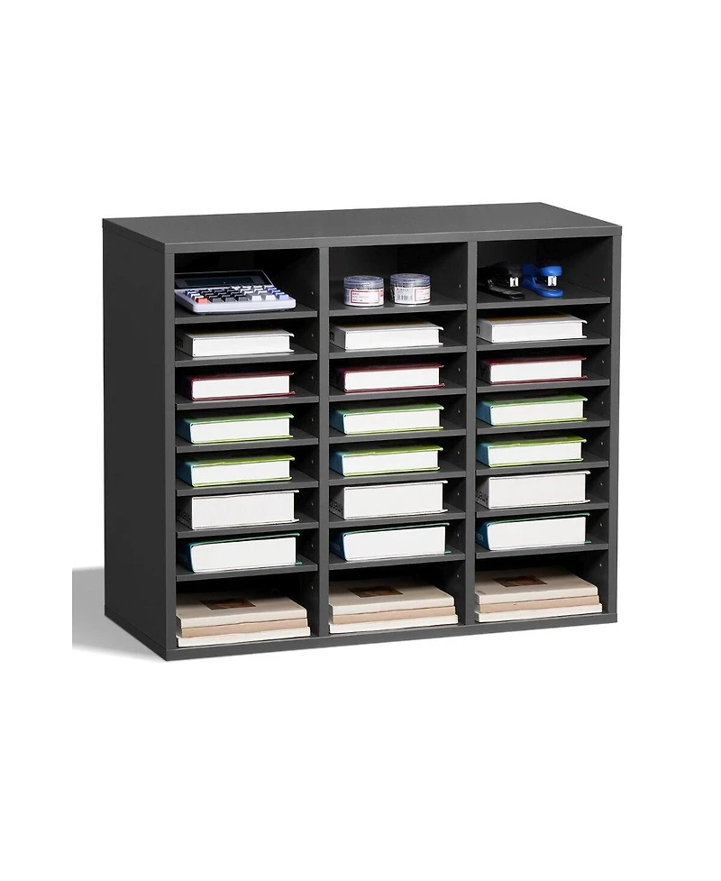 Slickblue 24 Compartment Literature Organizer with Adjustable Shelves