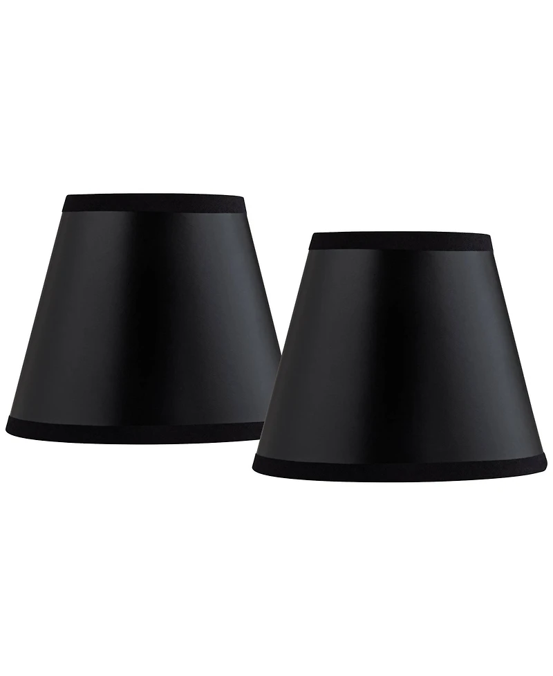 Springcrest Set of 2 Empire Lamp Shades Paper Small 3" Top x 5" Bottom x 4" High Candelabra Clip-On Fitting