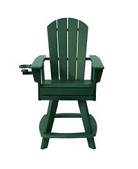 WestinTrends Outdoor Hdpe Adirondack Swivel Counter Height Bar Chair With Cup Holder