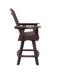 WestinTrends Outdoor Hdpe Swivel Adirondack Bar Height Chair With Cup Holder