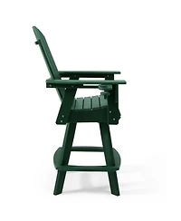 WestinTrends Outdoor Hdpe Swivel Adirondack Bar Height Chair With Cup Holder