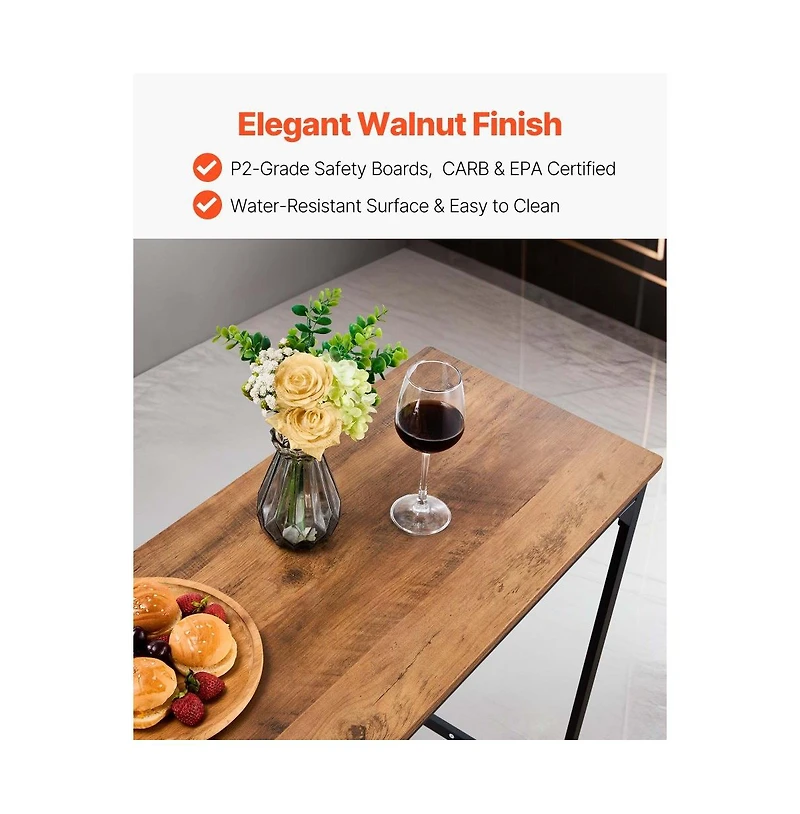 Slickblue 63 Inch Kitchen Bar Table with Rounded Edge High Top Dining Design