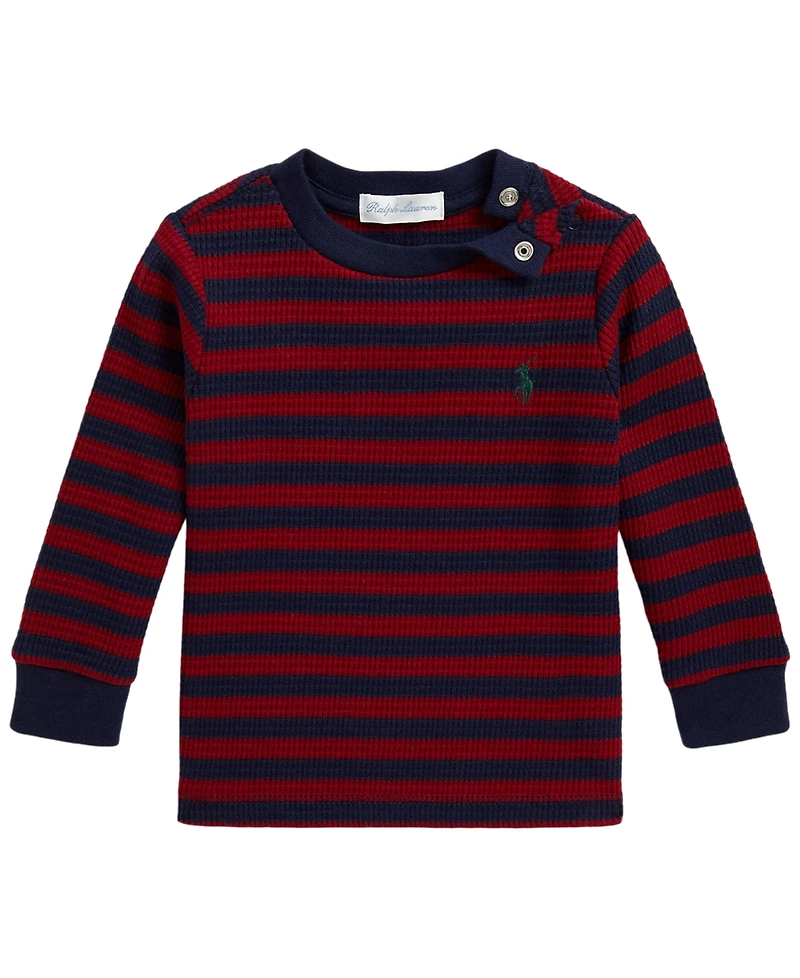 Polo Ralph Lauren Baby Boys' Striped Waffle-Knit Cotton T-Shirt