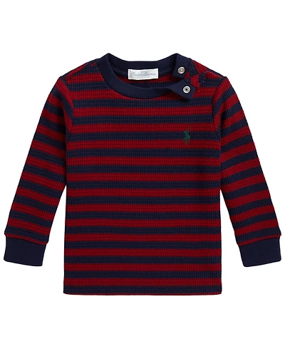 Polo Ralph Lauren Baby Boys' Striped Waffle-Knit Cotton T-Shirt