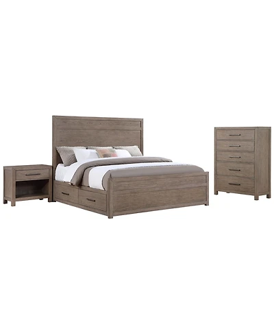 Adler 3-Piece Queen Storage Bedroom Set (Bed, Chest & Nightstand), Macy's Exclusive