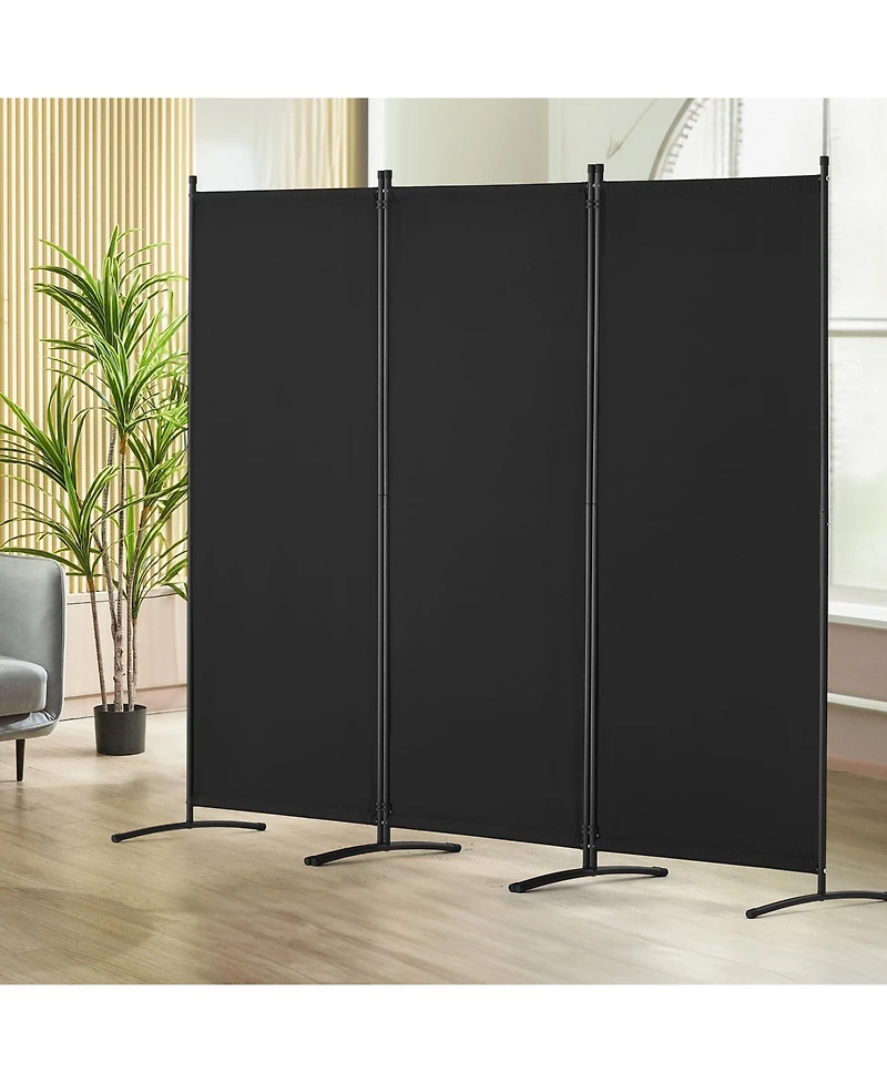 Folding Room Divider Privacy Screen, 3 Panel Fabric Partition for Bedroom, Dining Room and Office