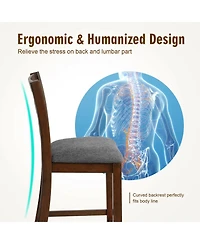 Mecale Set of 2 Counter-Height Chairs with Fabric Seat and Wood Legs