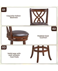 Mecale Set of 2 Swivel Counter-Height Chairs with Footrests