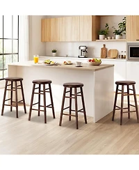 Mecale Set of 2 24-Inch Swivel Bar Stools with Footrests