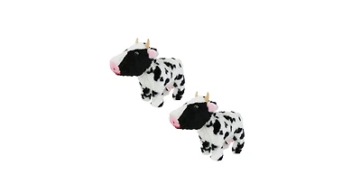 Mighty Farm Cow 2 Pack, Durable Plush Squeaky Dog Toy
