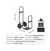 Slickblue Rolling Firewood Rack Cart with Cover for Indoor Outdoor Wood Storage