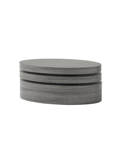 Flynama 3-Layer Rotating Oval Coffee Table, Matte