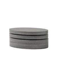 Flynama 3-Layer Rotating Oval Coffee Table, Matte