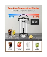 Sugift 3.2 Gal 12L Stainless Steel Insulated Beverage Dispenser with Spigot and Temperature Display